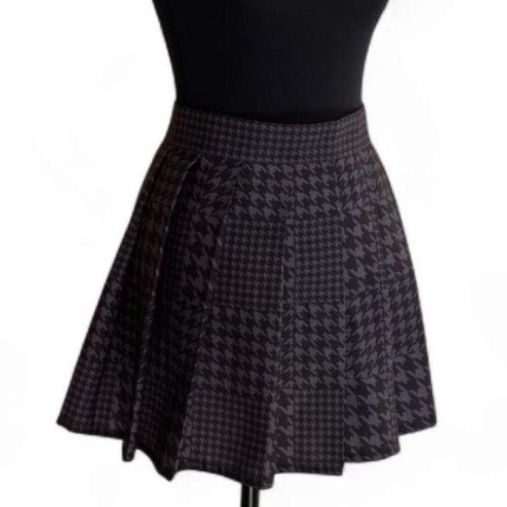 Kakegurui Cosplay Uniform Skirt Size S / Black & Gray Houndstooth Miniskirt